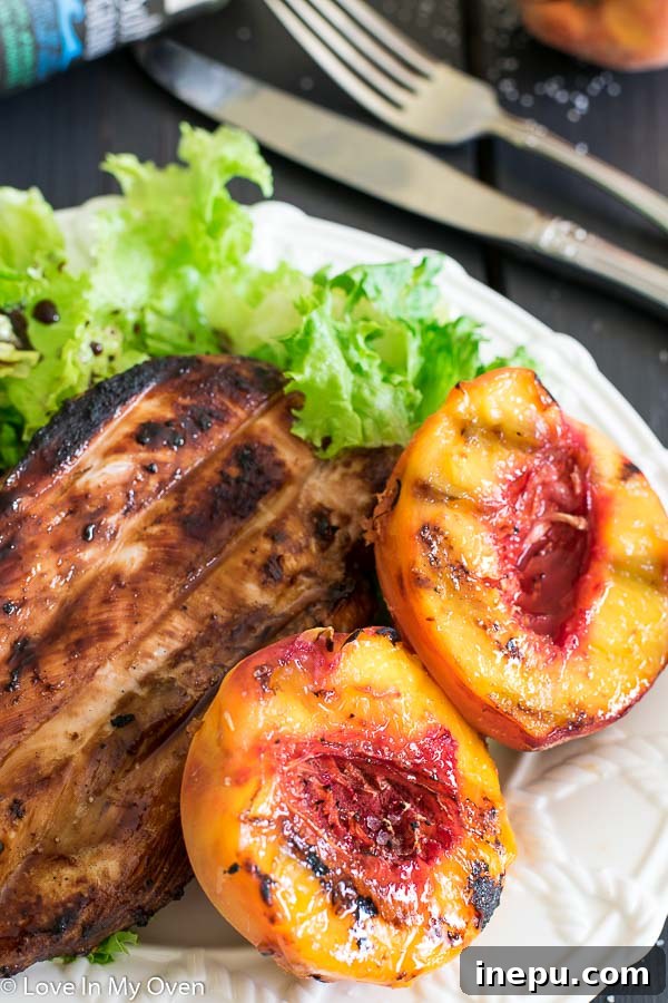 Juicy Grilled Chicken with Sweet and Salty Peaches