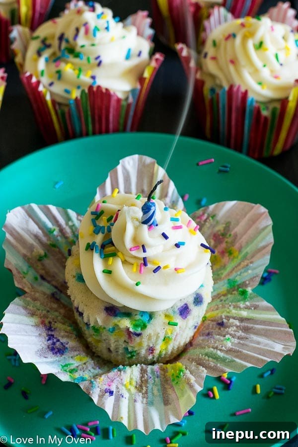 vanilla funfetti birthday cupcakes