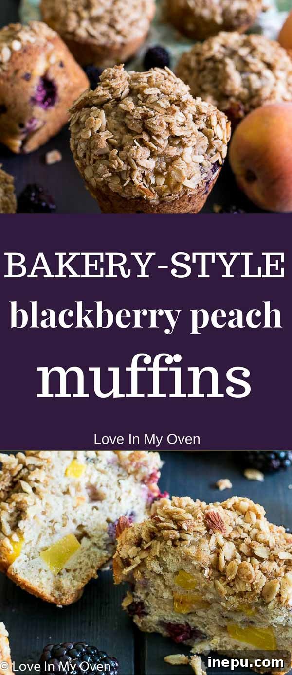 Sweet and Tangy Blackberry Peach Streusel Muffins 7 Bakery-Style Blackberry Peach Muffins