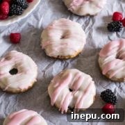 Baked Berry Donuts with Vanilla Glaze