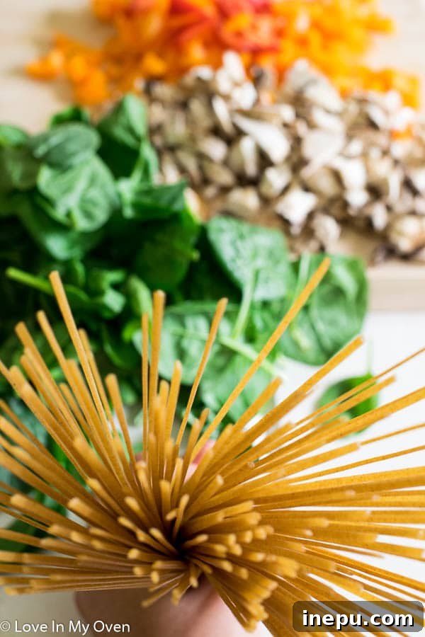 Speedy Skillet Supper 3 skillet linguine with vegetables and cheese