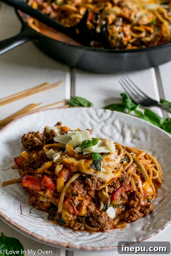 Speedy Skillet Supper 8 Skillet Linguine with spoon