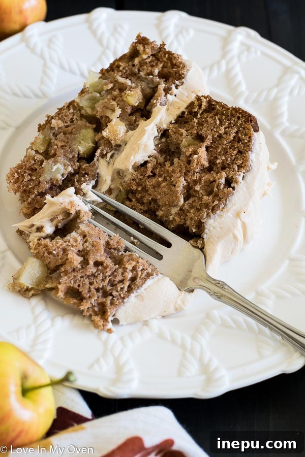 Decadent Salted Caramel Apple Cake 7 Top-down view of Salted Caramel Apple Cake