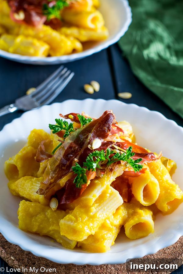 Butternut Squash Pasta with Crispy Prosciutto - Main Dish