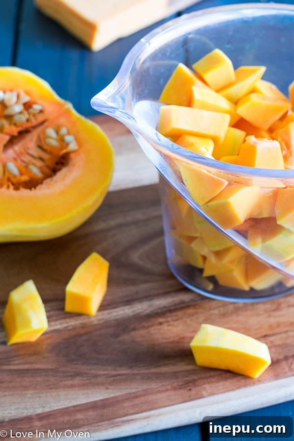 Butternut Squash Cubes for Pasta