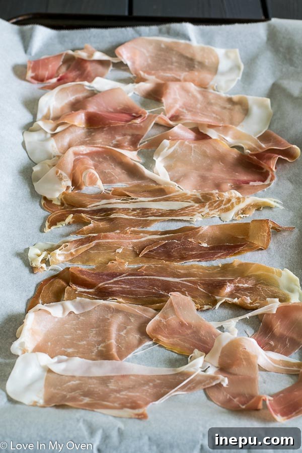 Crispy Prosciutto on Parchment Paper