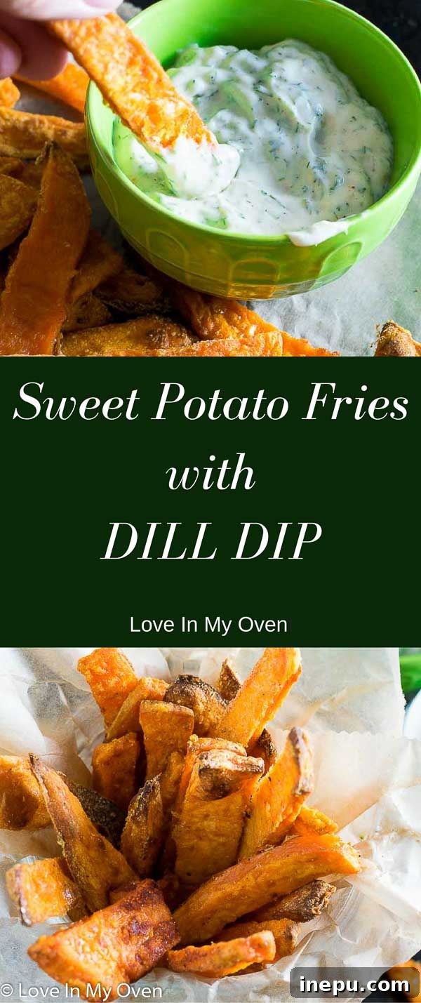 Crispy Sweet Potato Fries and Creamy Dill Dip 10 Sweet Potato Fries with Dill Dip final serving