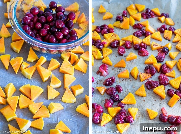 Sweet & Tart Butternut Bliss Salad 4 The process of making candied pecans, an essential component of the salad.