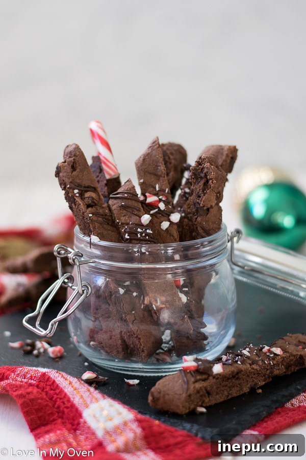 Decadent Peppermint Chocolate Biscotti 2 chocolate peppermint biscotti