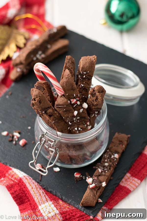 Decadent Peppermint Chocolate Biscotti 3 chocolate peppermint biscotti