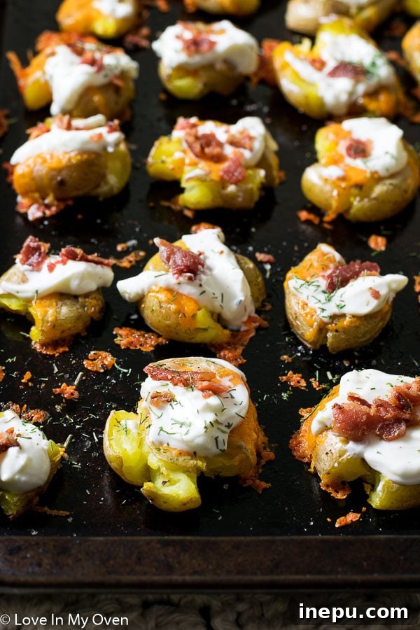 Plate of Loaded Smashed Potatoes