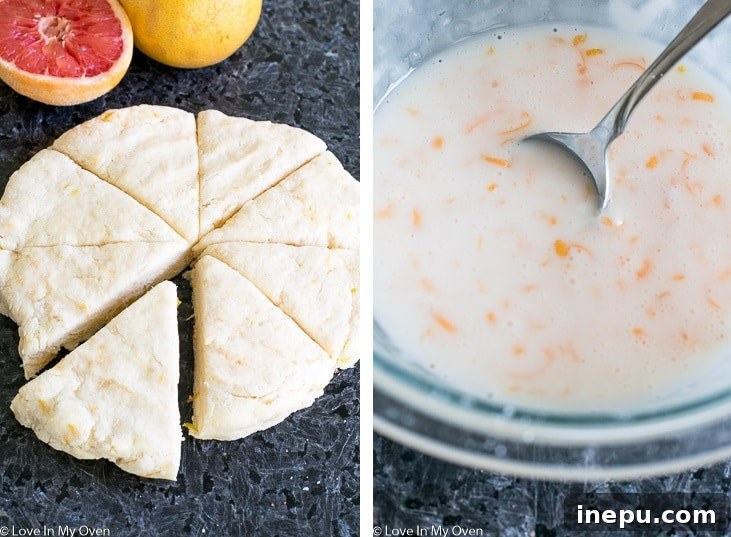 Zesty Grapefruit Scones 5 Close-up of fluffy grapefruit scone dough