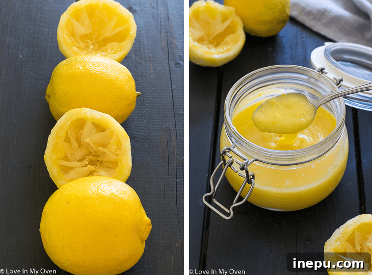 lemon curd filling in cake