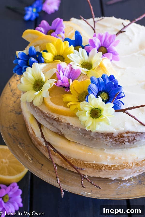 sliced lemon layer cake