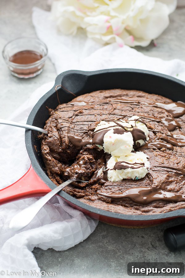 Decadent Gluten Free Brownies 2 Delicious Gluten-Free Skillet Brownies served warm with toppings