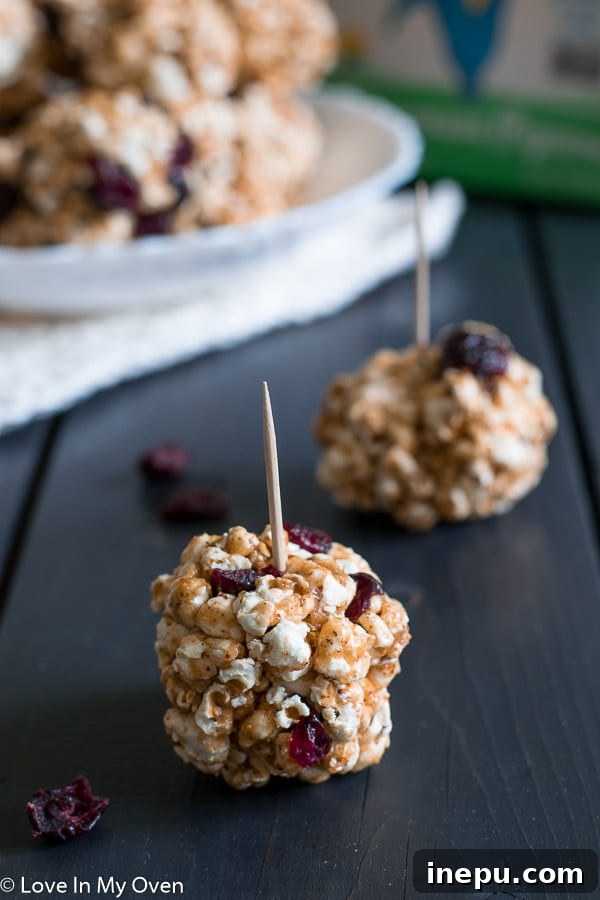Delicious Cranberry Almond Popcorn Balls