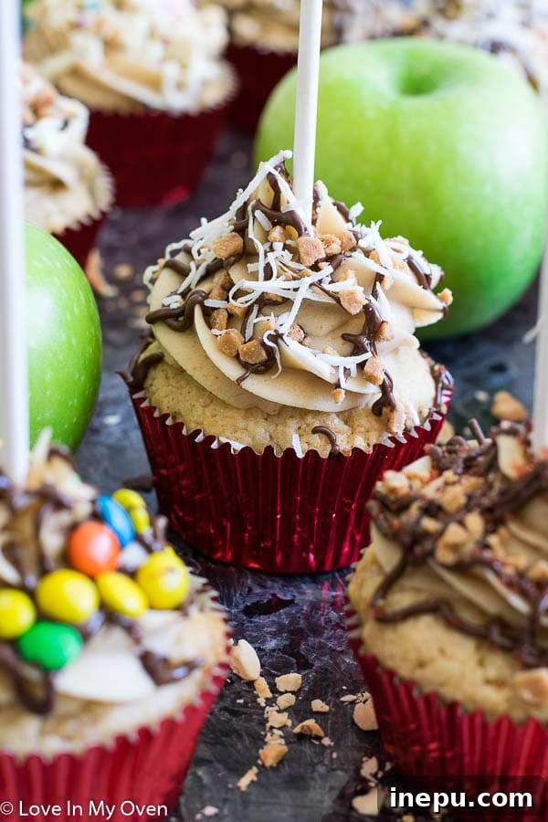 Toffee Apple Temptation Cupcakes 4 beautifully decorated caramel apple cupcakes