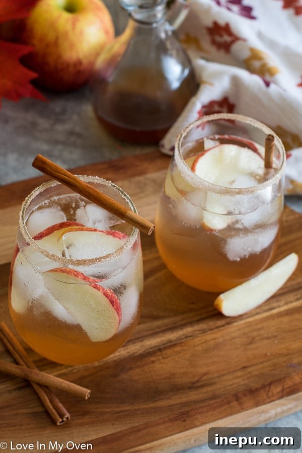Harvest Apple Gin Fizz 4 Refreshing Apple Cinnamon Gin Fizz, perfect for cool evenings
