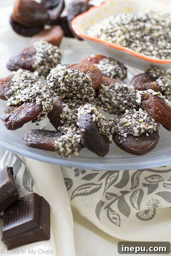Golden Apricot Chocolate Chia Delights 4 chocolate chia apricots