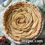 Apple Rose Pie with Salted Caramel Drizzle
