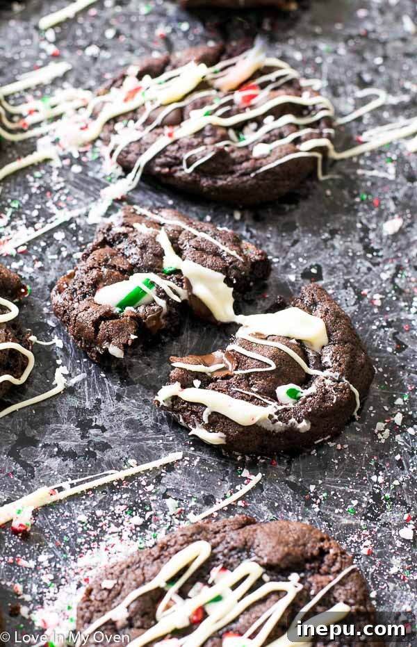 Mint Chocolate Candy Cane Cookies - Festive Holiday Dessert