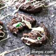 chocolate candy cane cookies