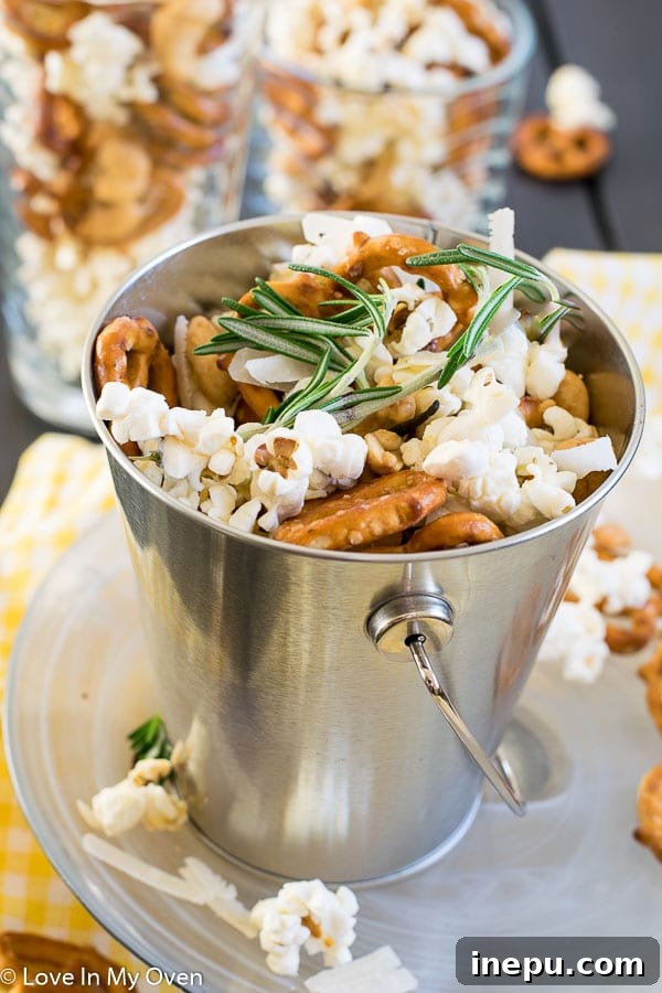 Parmesan Rosemary Popcorn with Herbs and Cheese