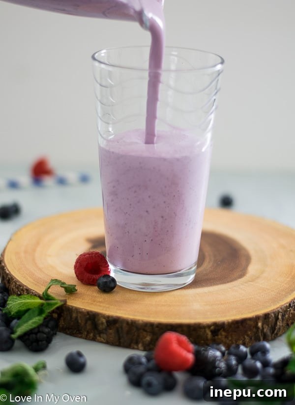 Enjoying a Winter Blues Smoothie