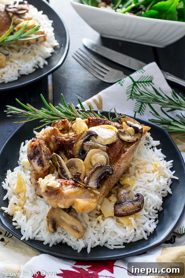 Golden Skillet Pork and Rice 5 One Pan Pork Chops and Rice - Ingredients laid out for cooking